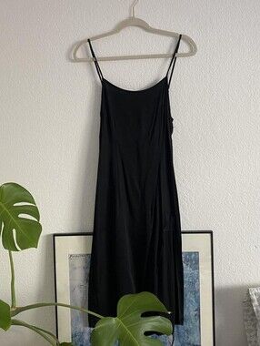Jagger & Stone black slip silky midi dress